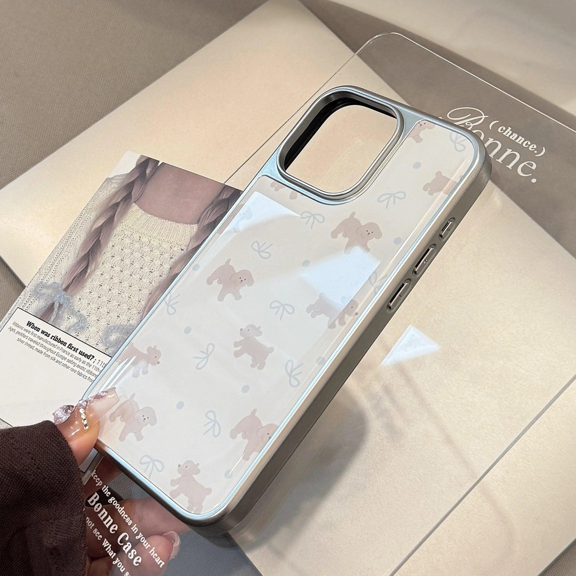 Blue Knots & Gray Teddy - iPhone Case